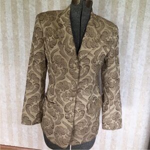 Vintage Paisley Blazer in Beige and Brown